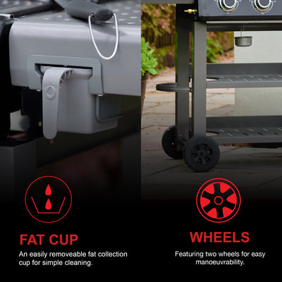 Carbon 3 Burner Barbecue With Side Burner