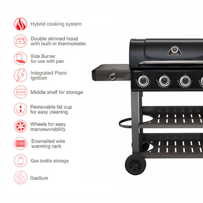 Carbon 4 Burner Barbecue With Side Burner